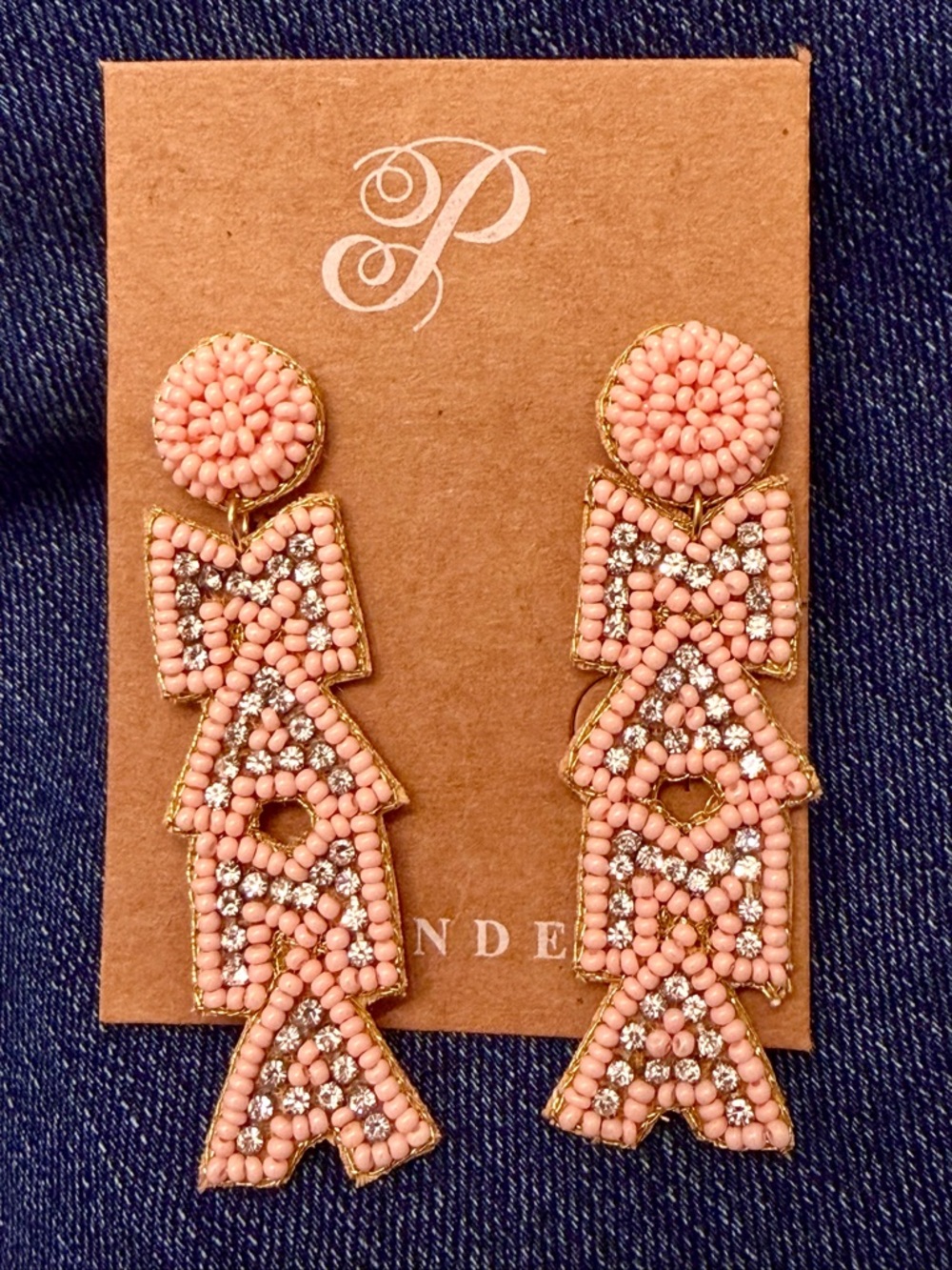 Plunder Pink Beaded Multi-Tier 3” Drop Earrings MAMA